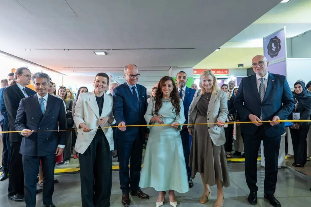 Sheikha Bodour bint Sultan Al Qasimi speaking at the Warsaw International Book Fair