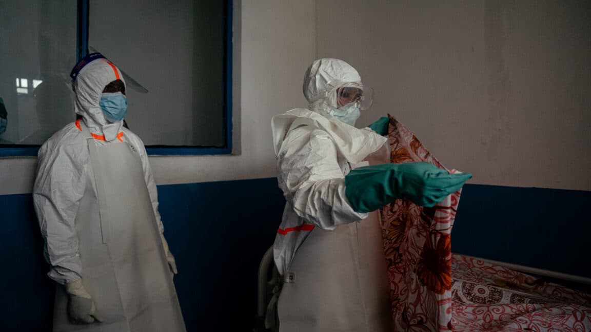 Health workers responding to the Ebola outbreak in the Democratic Republic of Congo