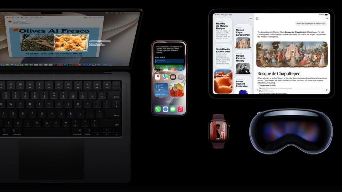 A modern interface showcasing Apple iOS 27 and macOS Golden Gate 27 features, highlighting Siri AI and Liquid Glass design.