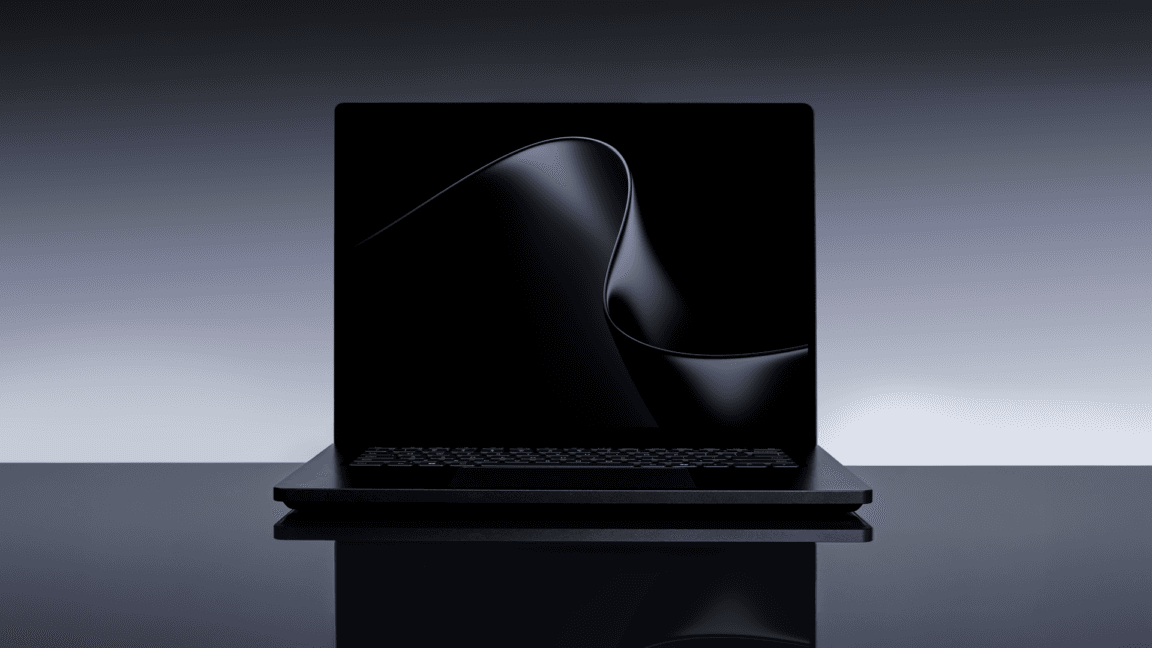 A visual representation of Microsoft's Surface Laptop Ultra showcasing its AI capabilities and performance metrics.