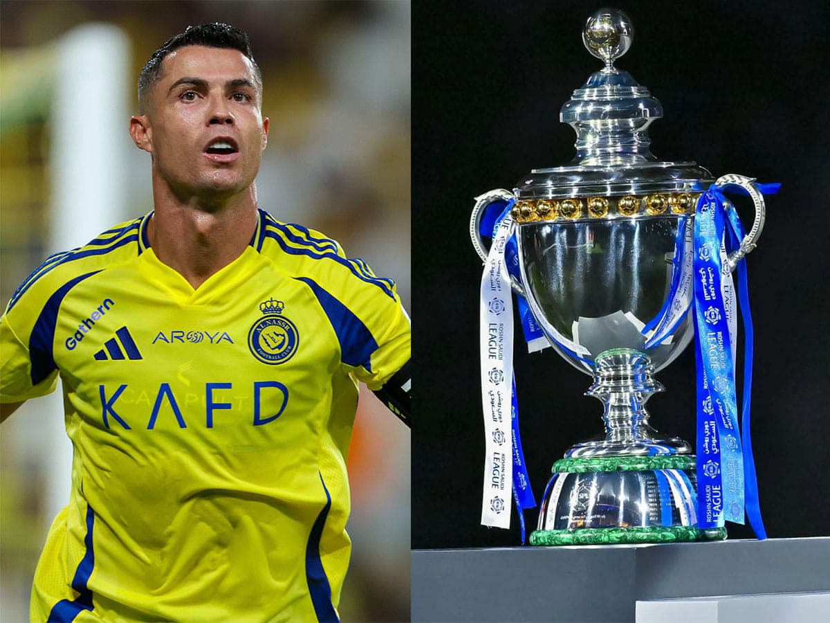 Cristiano Ronaldo in action during a Saudi Pro League match.
