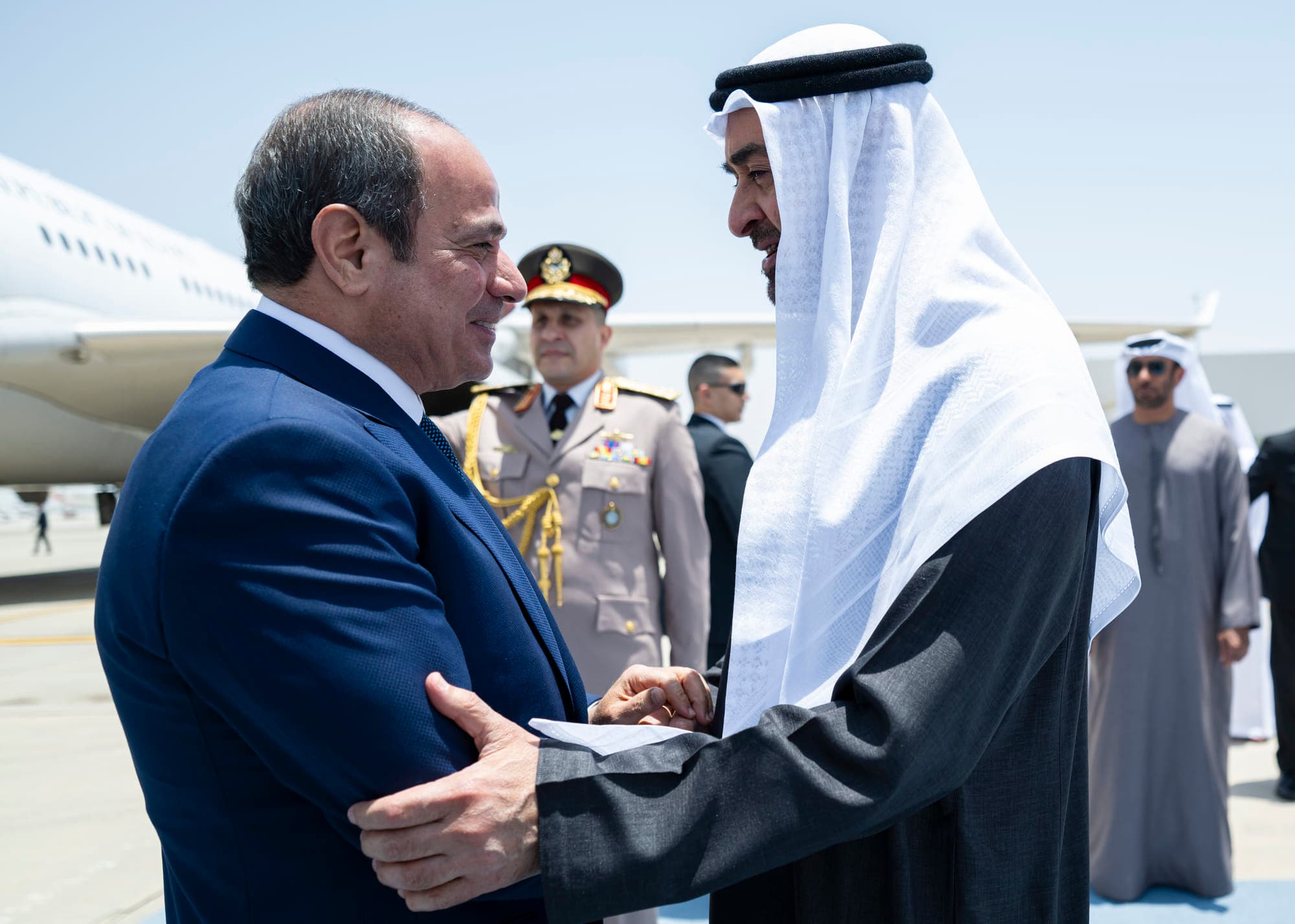 UAE and Egypt presidents discussing regional security issues.