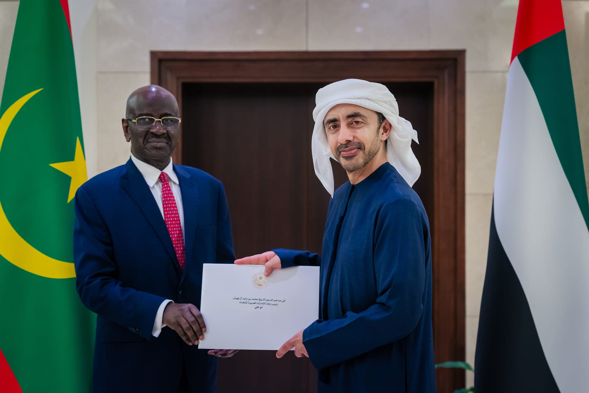Diplomatic meeting between UAE and Mauritania leaders