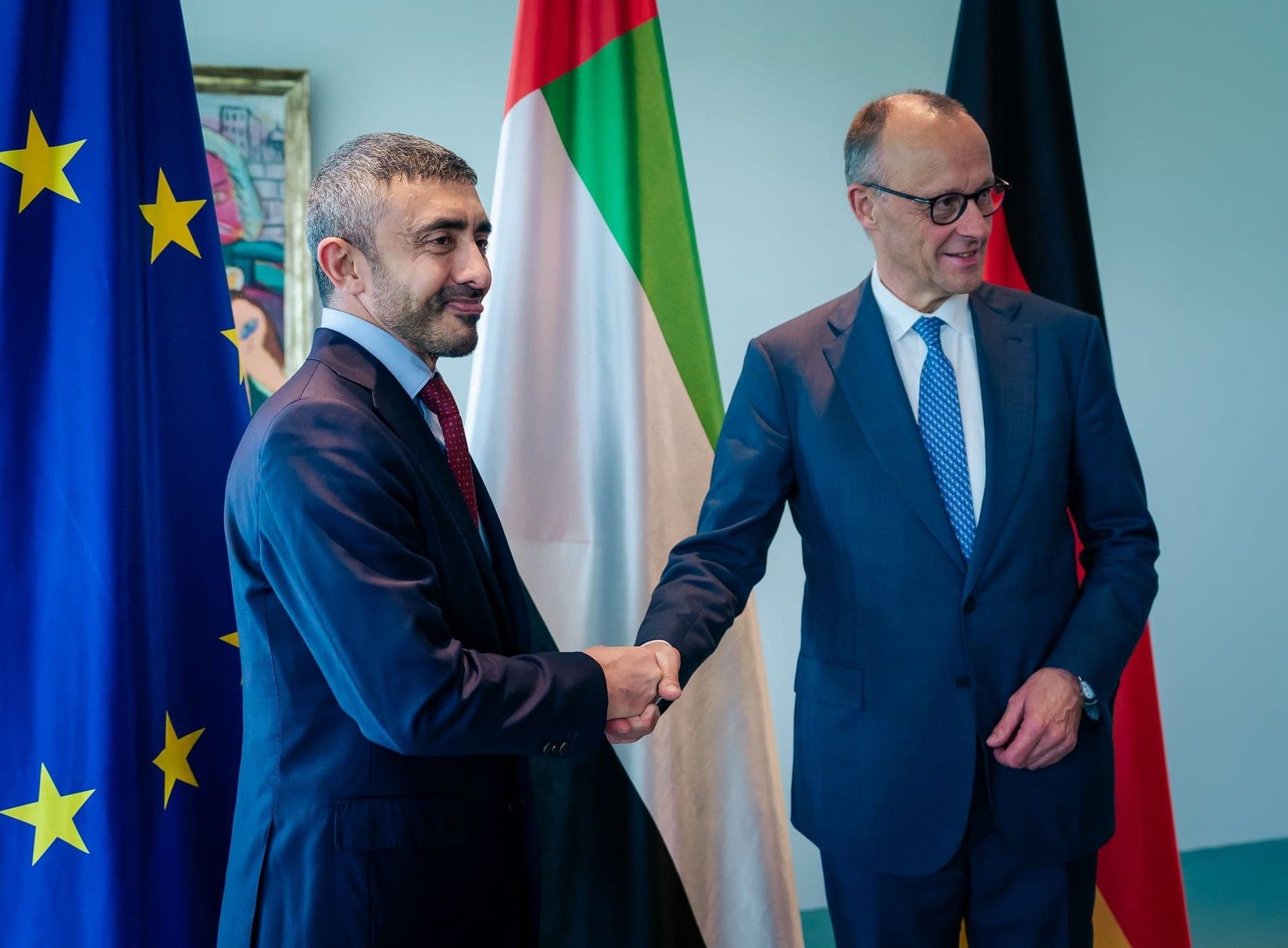 UAE Foreign Minister Abdullah bin Zayed meeting with German officials in Berlin.
