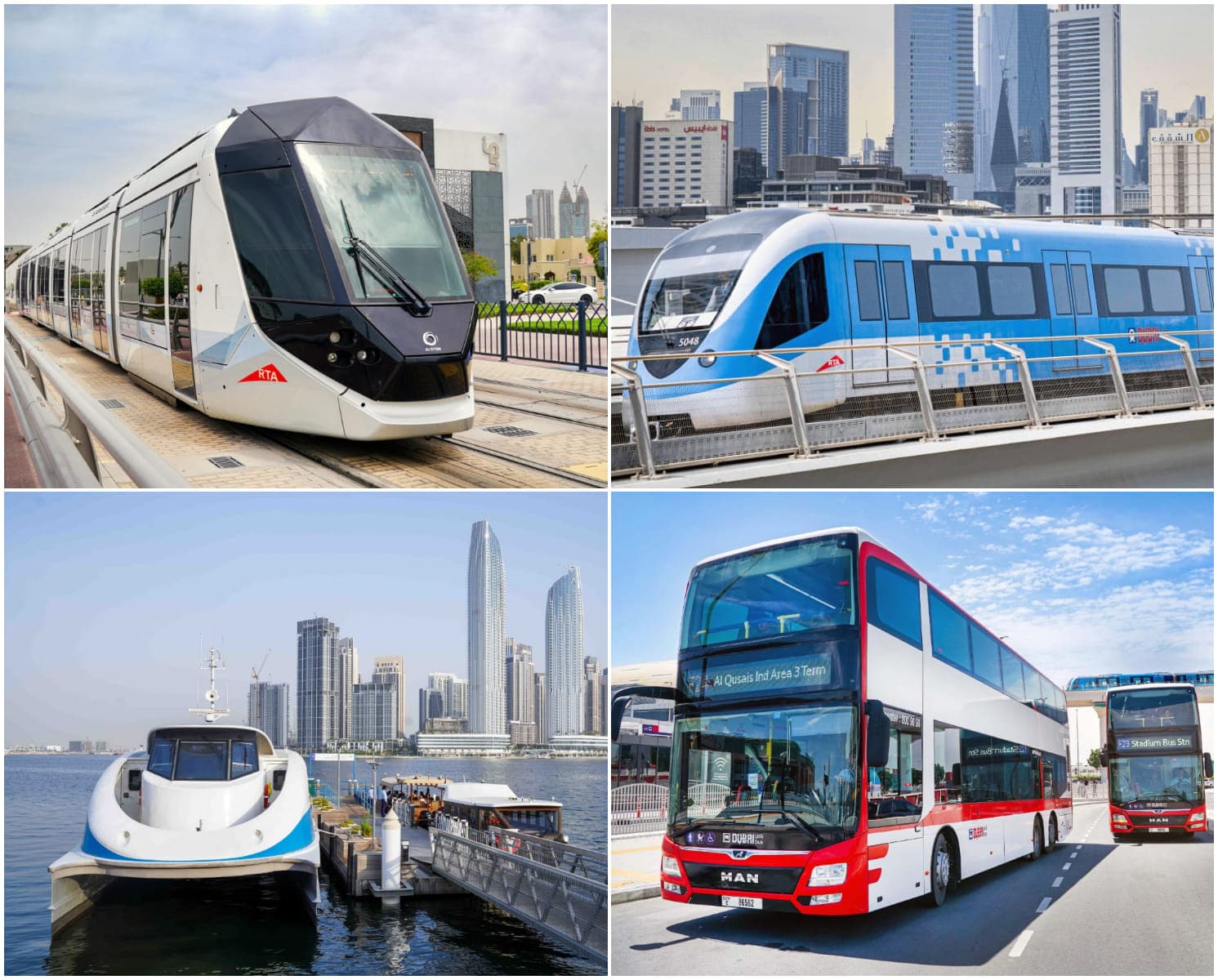 Dubai skyline with public transport icons for Eid Al Adha 2026