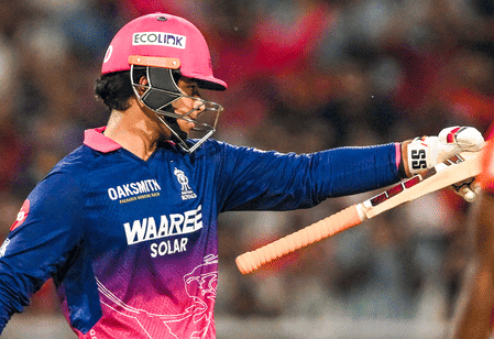 Vaibhav Sooryavanshi celebrating his record-breaking performance in IPL 2026.