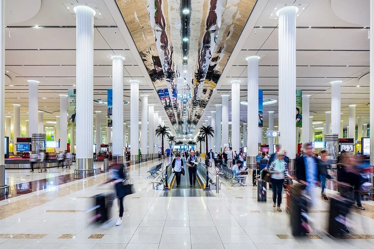 Dubai Police recovering a lost bag at Dubai International Airport