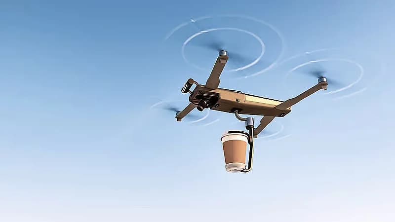 Drone delivery network concept in Dubai's public spaces