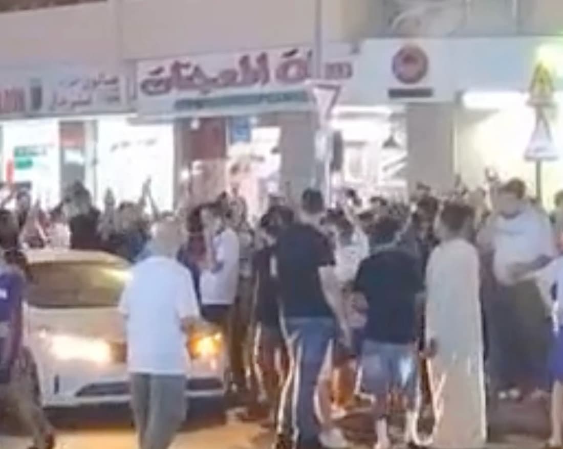Egyptian football team celebrating victory over Australia in knockout stage