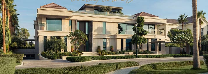 Aerial view of luxury properties in Dubai's real estate market.