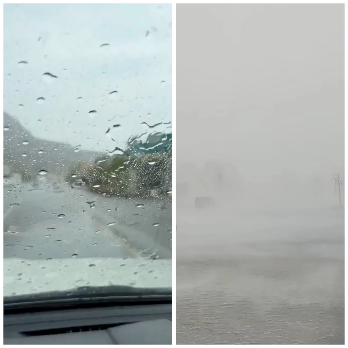Severe weather conditions in the UAE with thunderstorms and strong winds