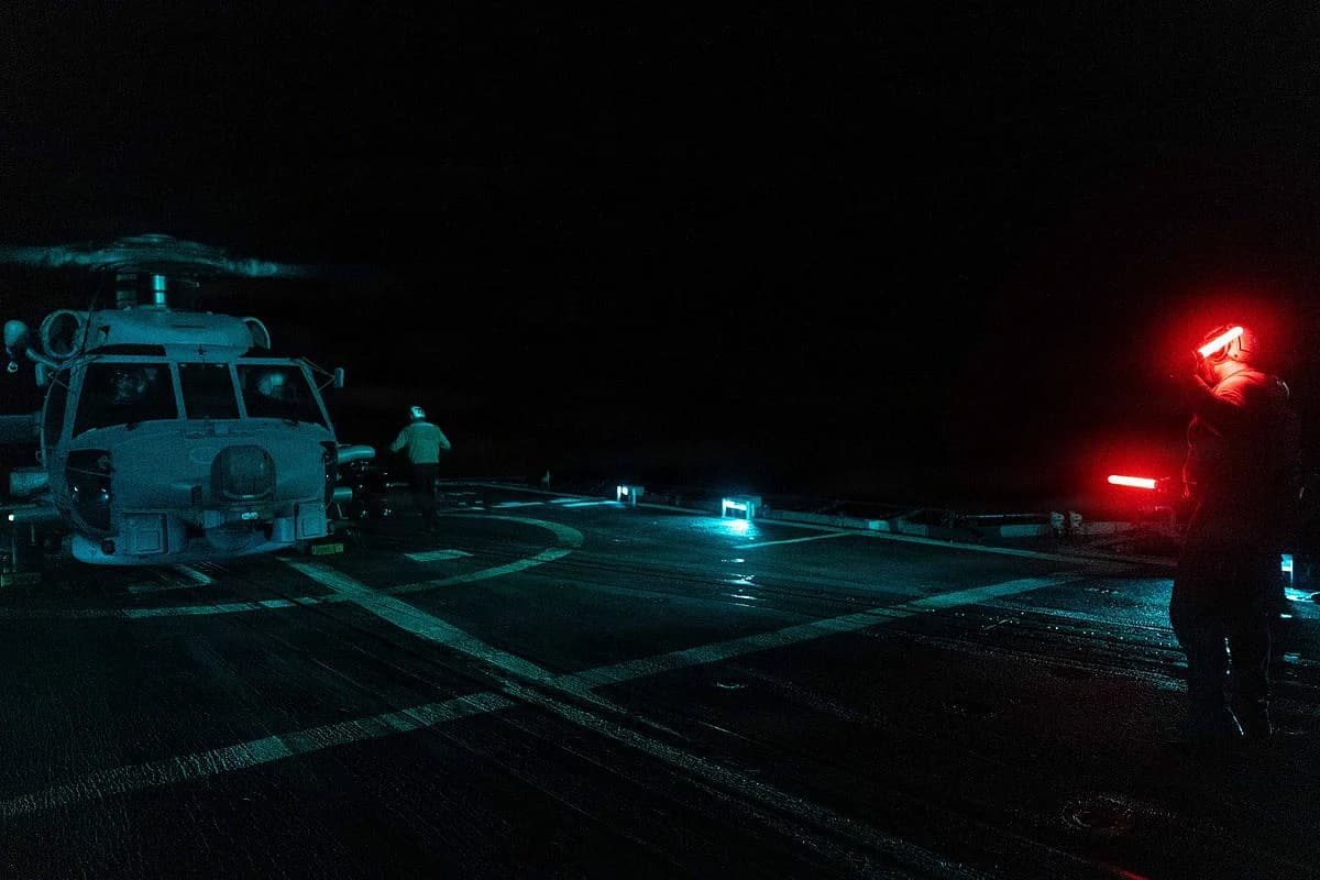 ADNOC vessel in the Strait of Hormuz with military presence