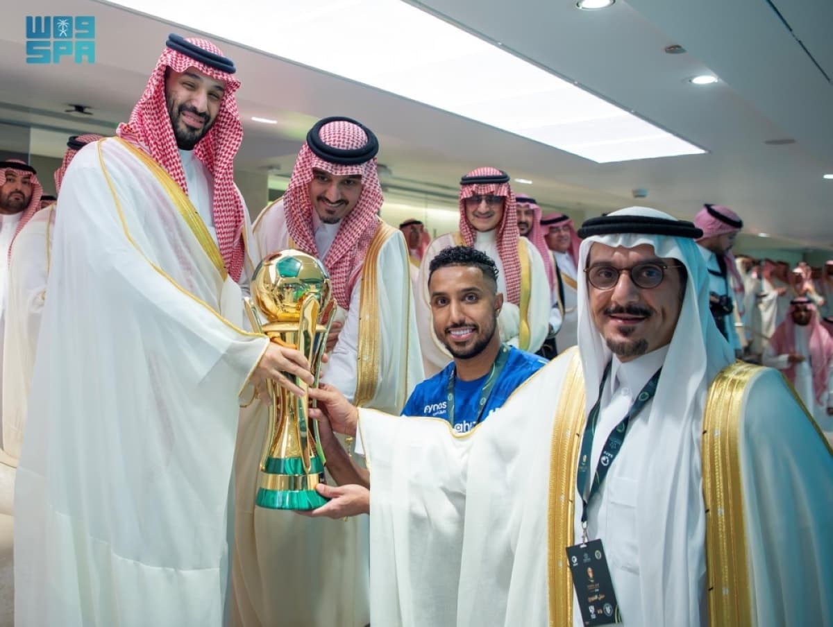 Al-Hilal players celebrating their King's Cup victory