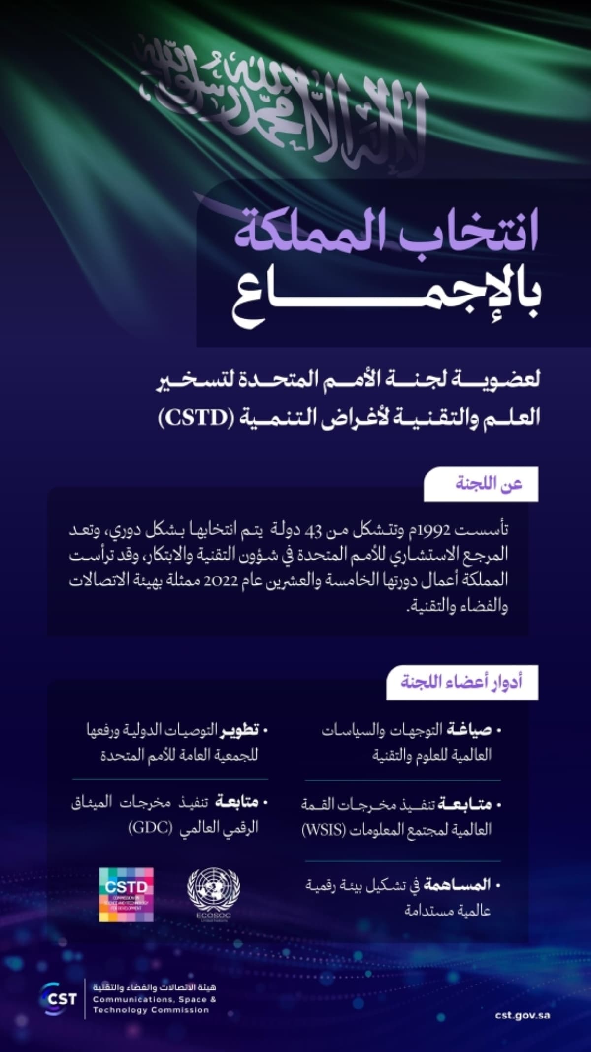 Saudi Arabia Elected to UN Commission on Science and Technology for Development for 2027-2030 Term