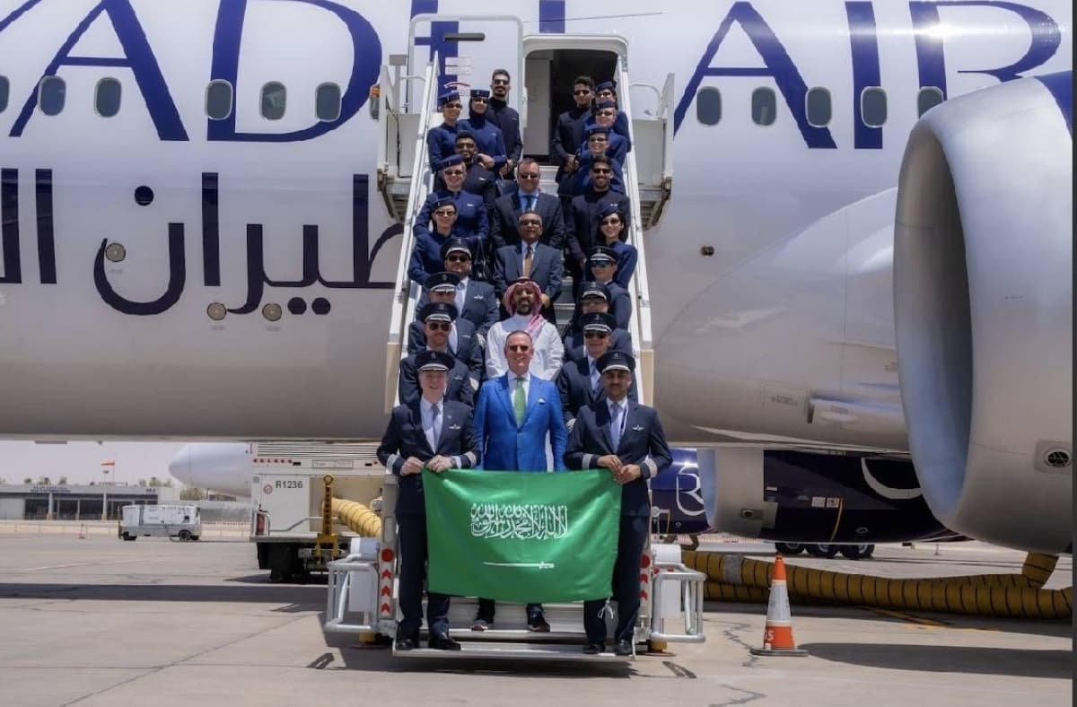 Riyadh Air's first Boeing 787-9 Dreamliner at King Khalid International Airport