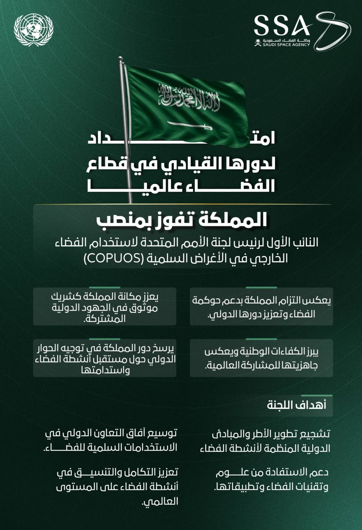 Saudi Arabia's leadership role in international space governance