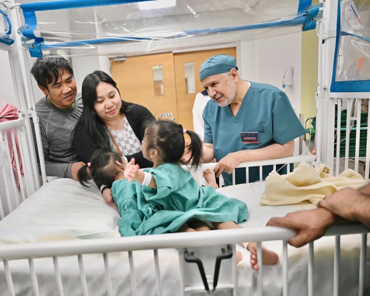 Saudi medical team celebrates successful separation of conjoined twins Olivia and Gianna.