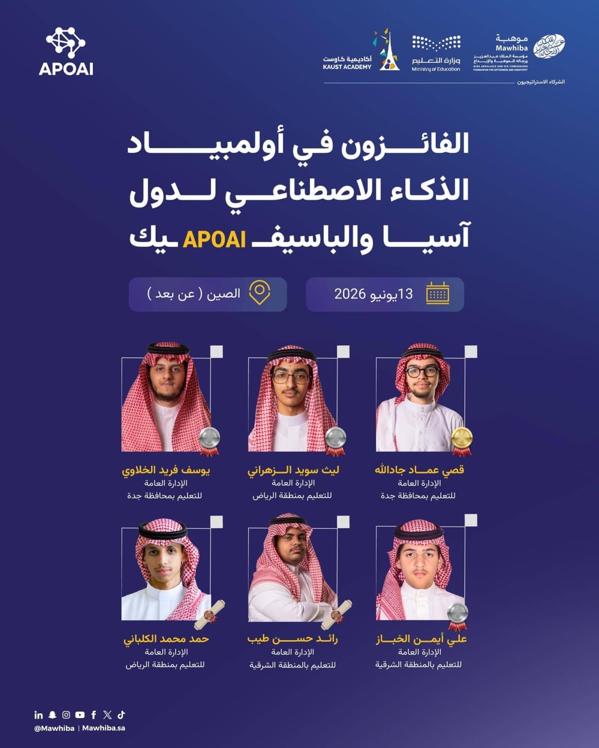 Saudi AI team wins six awards at inaugural Asia-Pacific Olympiad in Artificial Intelligence