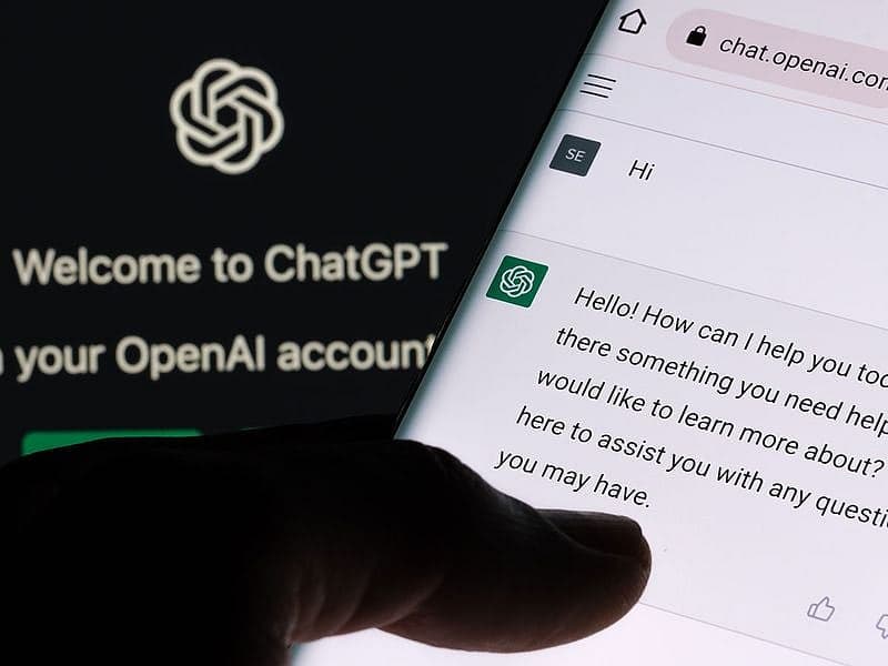 Apple and OpenAI logos with a gavel symbolizing legal action.