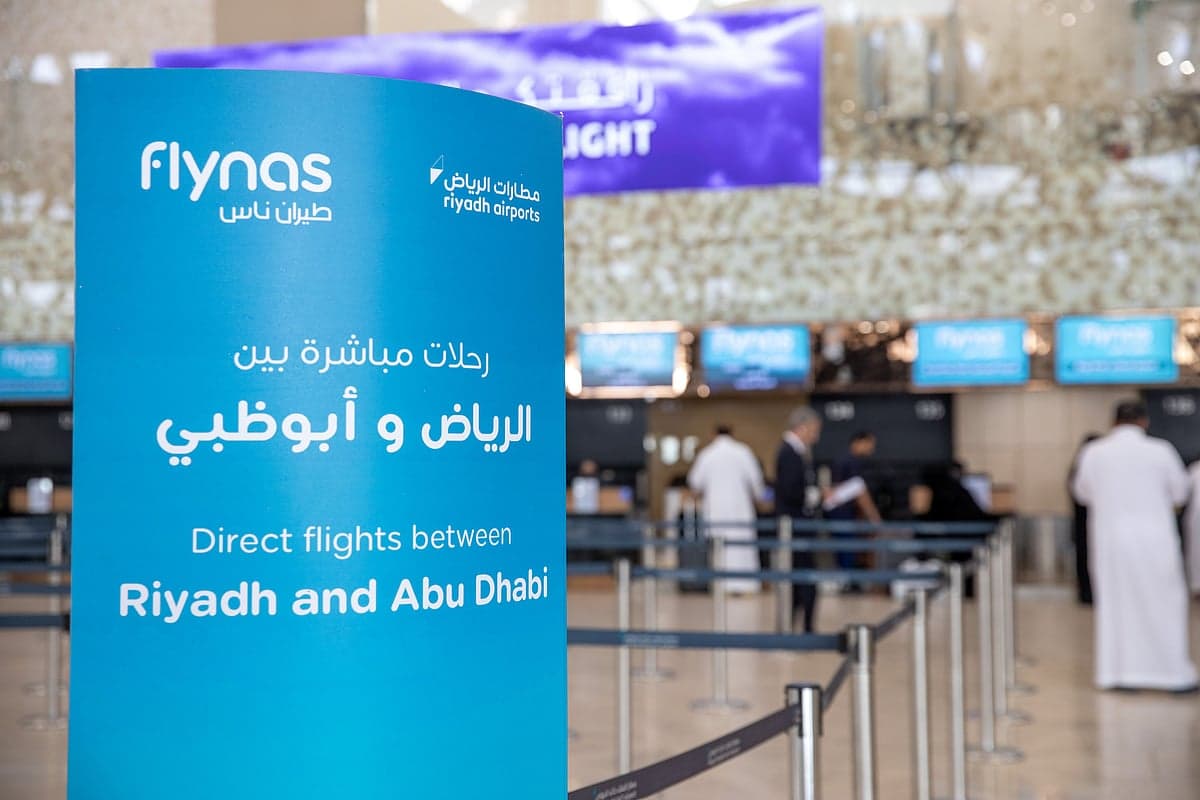 Flynas aircraft at an airport showcasing the airline's growth strategy.