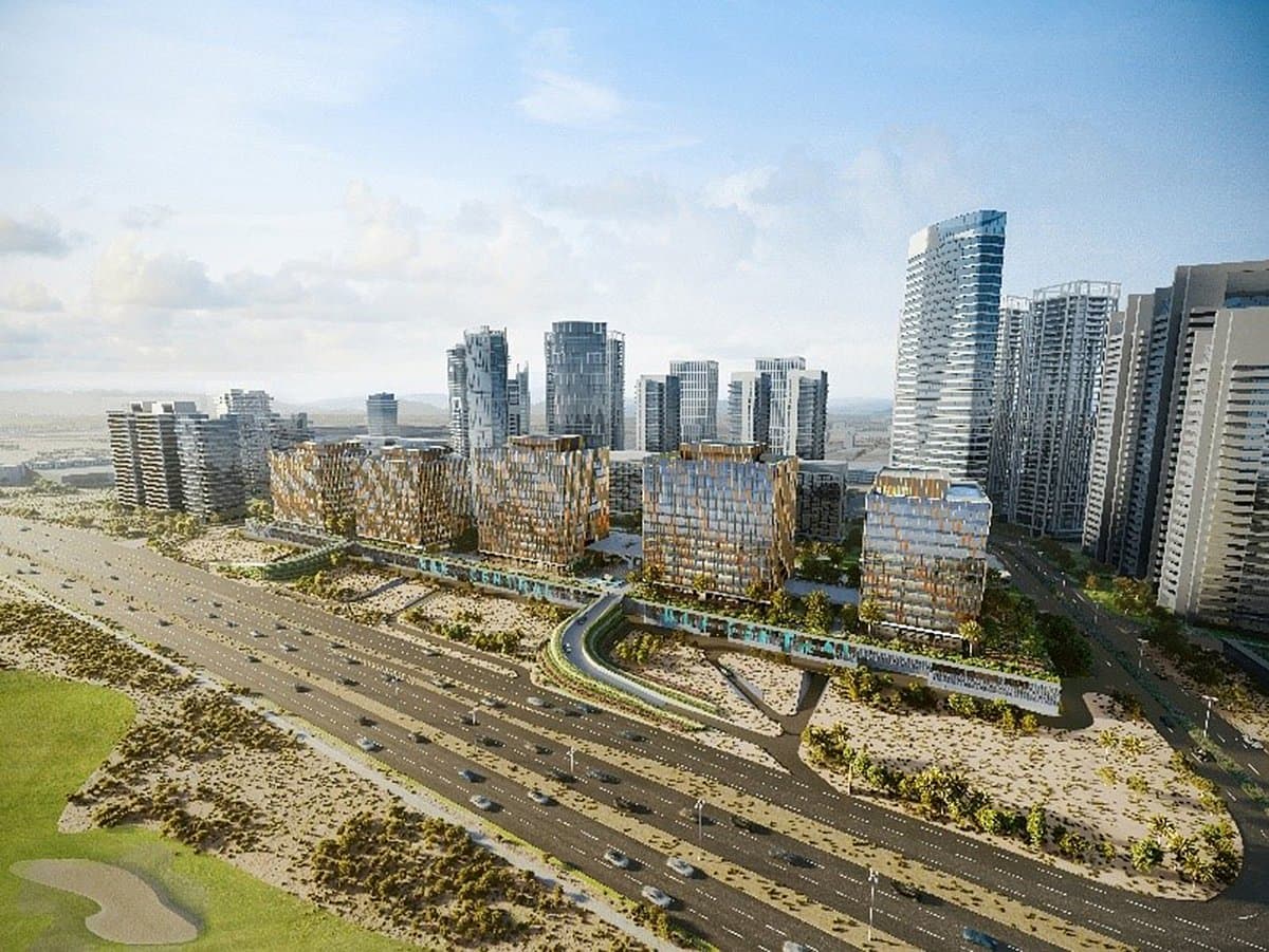 Aerial view of Ras Al Khaimah showcasing planned housing developments.