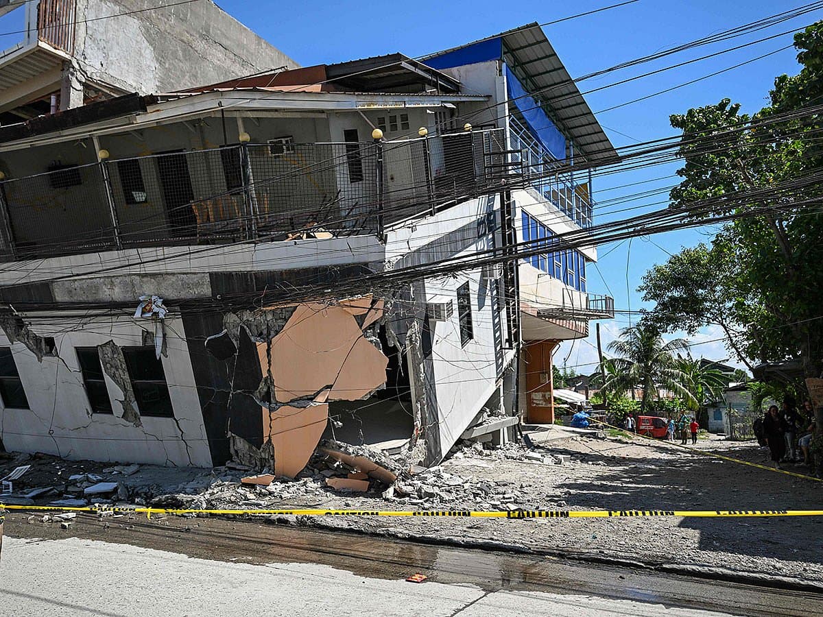 Rescue operations in the aftermath of the deadly earthquake in the Philippines.