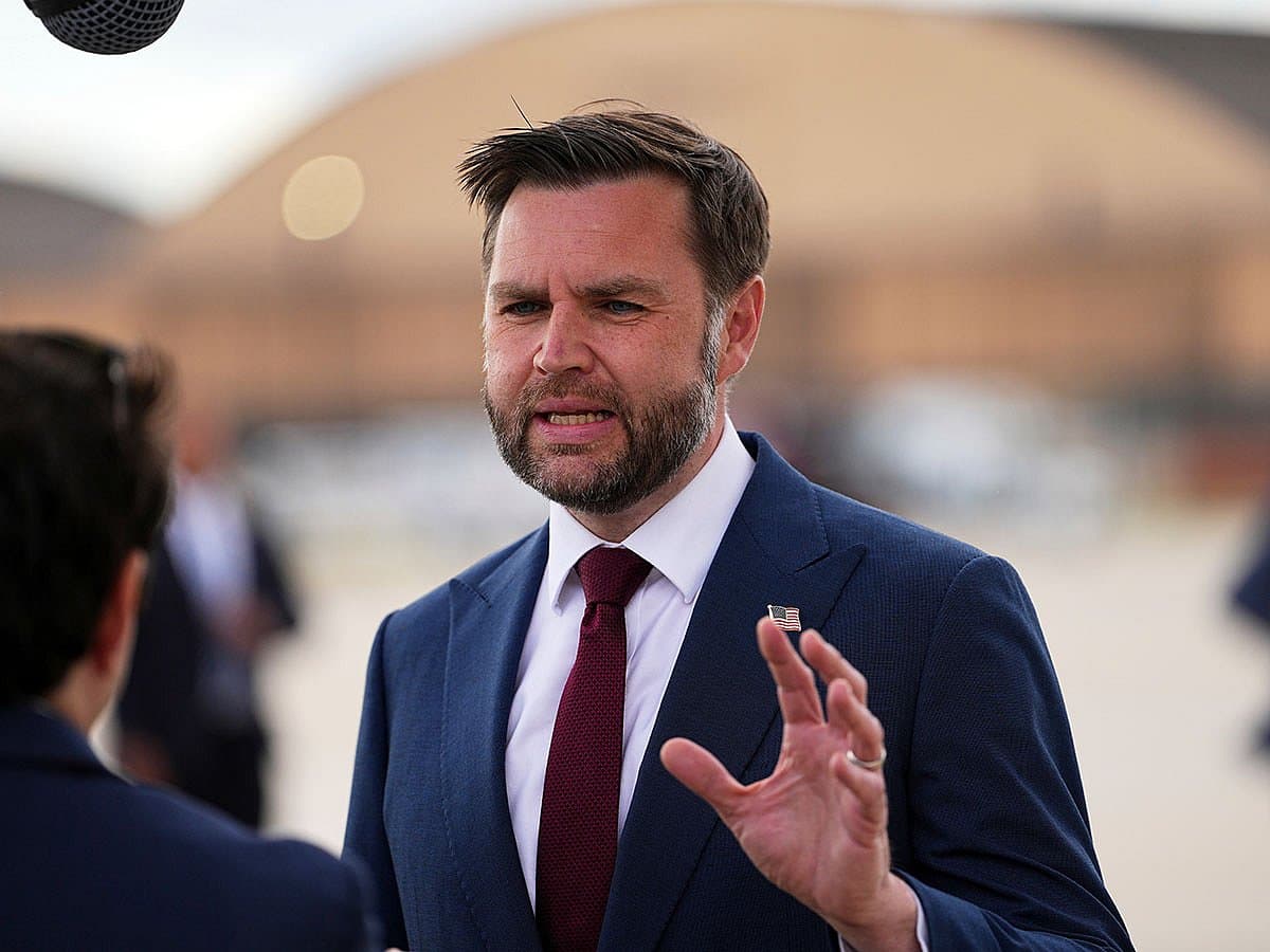 Vice President JD Vance speaking on U.S.-Israel relations and Iran's nuclear ambitions.