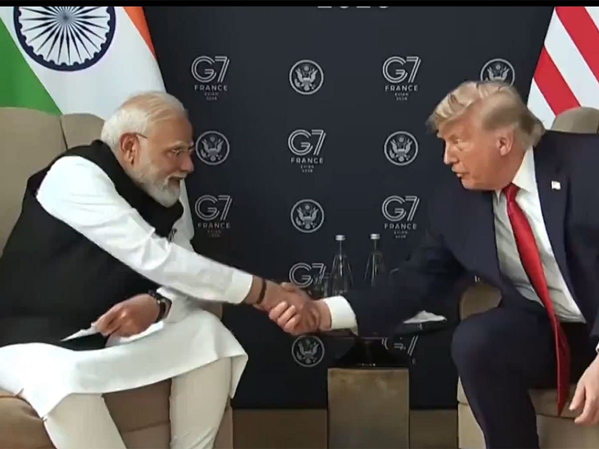President Trump and Prime Minister Modi discussing trade and maritime safety.