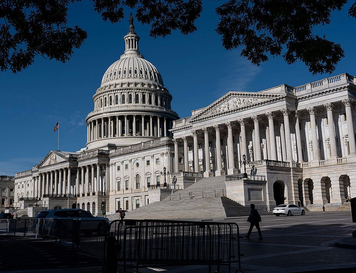US Senate chamber during the vote on military authority resolution against Iran