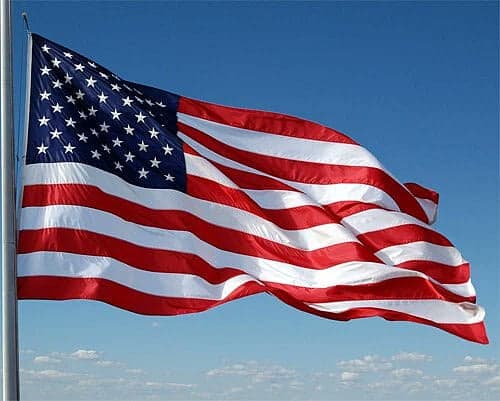 U.S. Embassy in Kuwait with flags flying outside