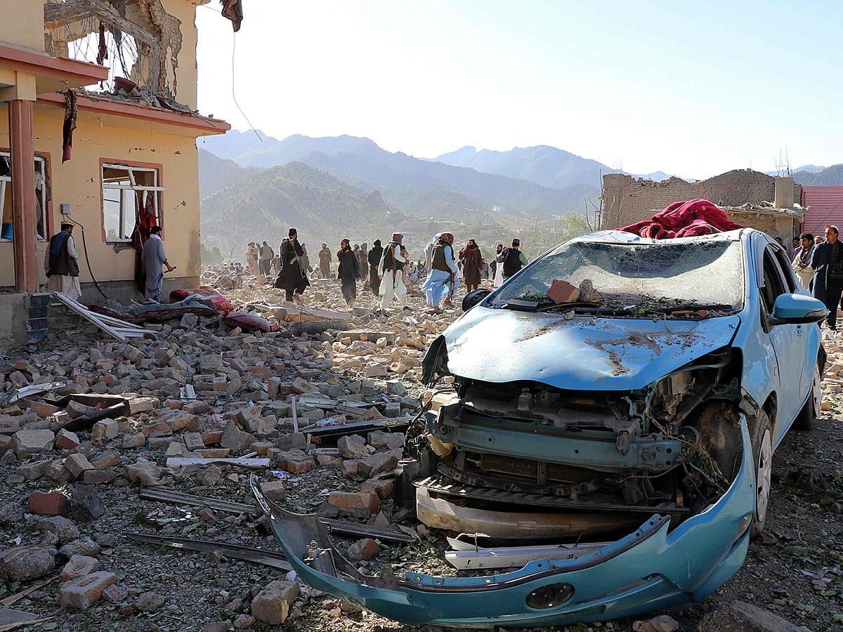 A map showing the regions affected by Pakistan's airstrikes in Afghanistan.