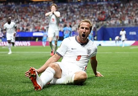 Harry Kane celebrating his goals during the World Cup match against DR Congo.
