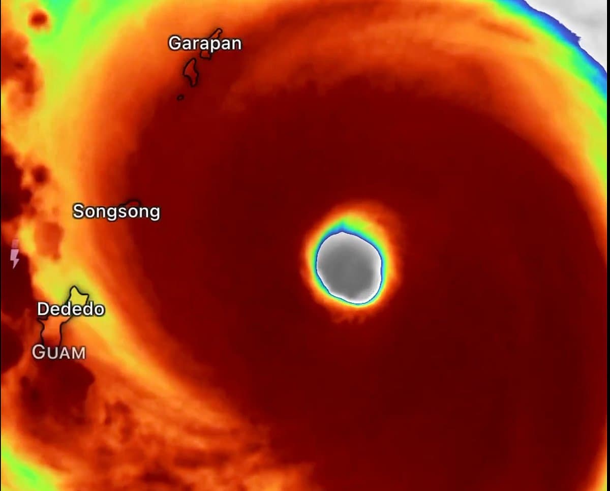 Super Typhoon Bavi making landfall in the Pacific region.