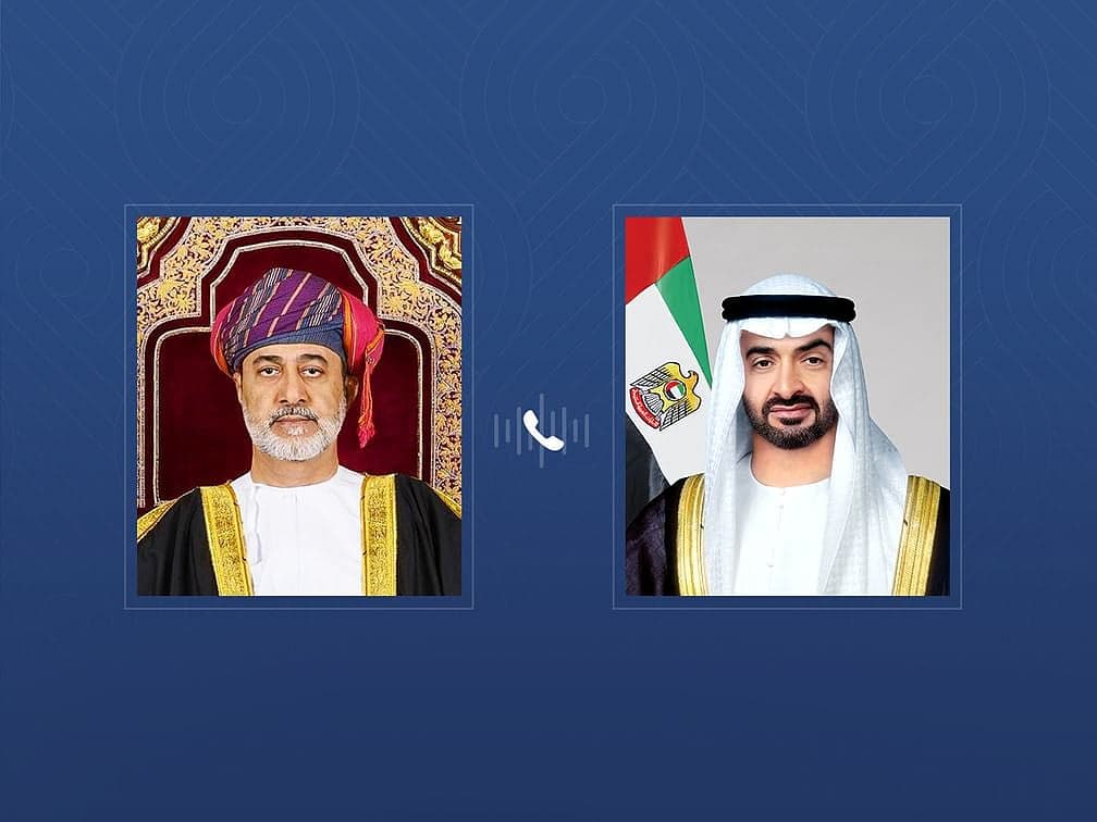 UAE and Oman leaders discussing regional stability amid Iran conflict.