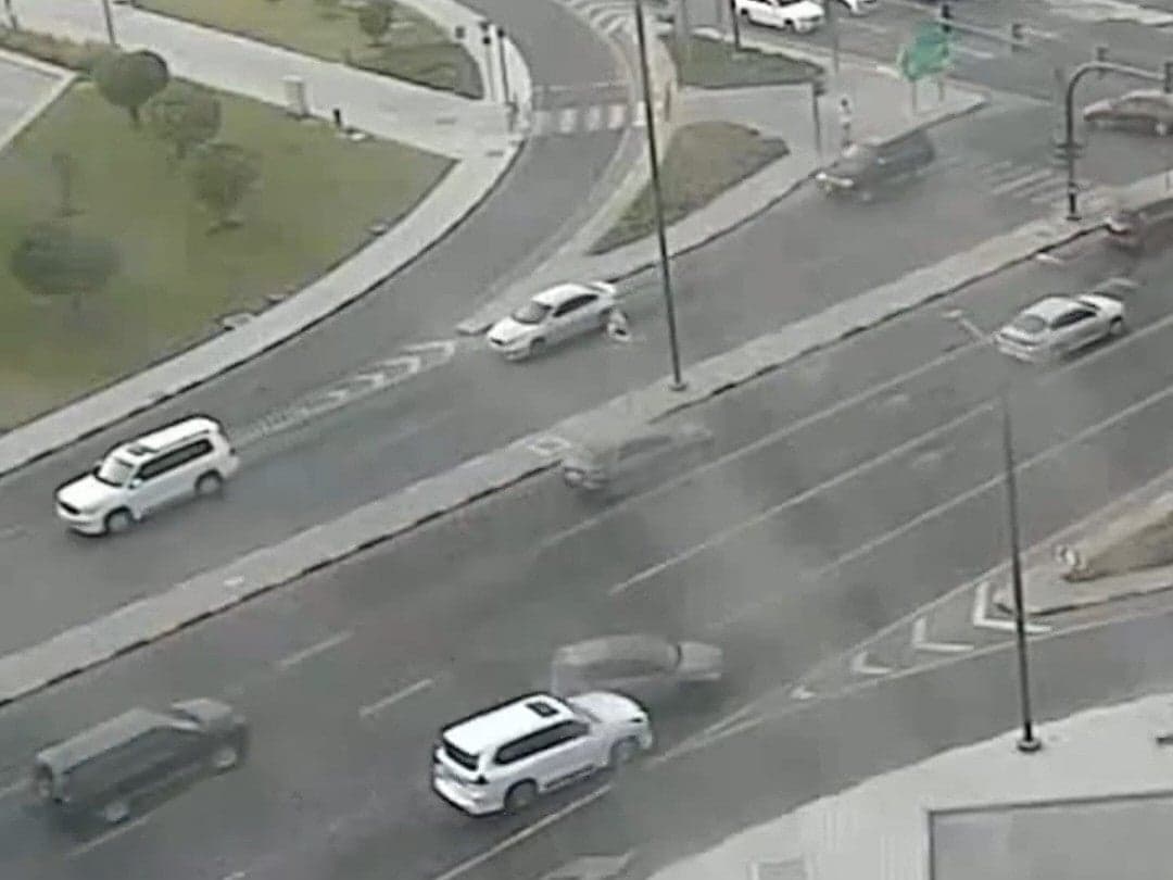 Police footage highlighting road safety awareness in the UAE.