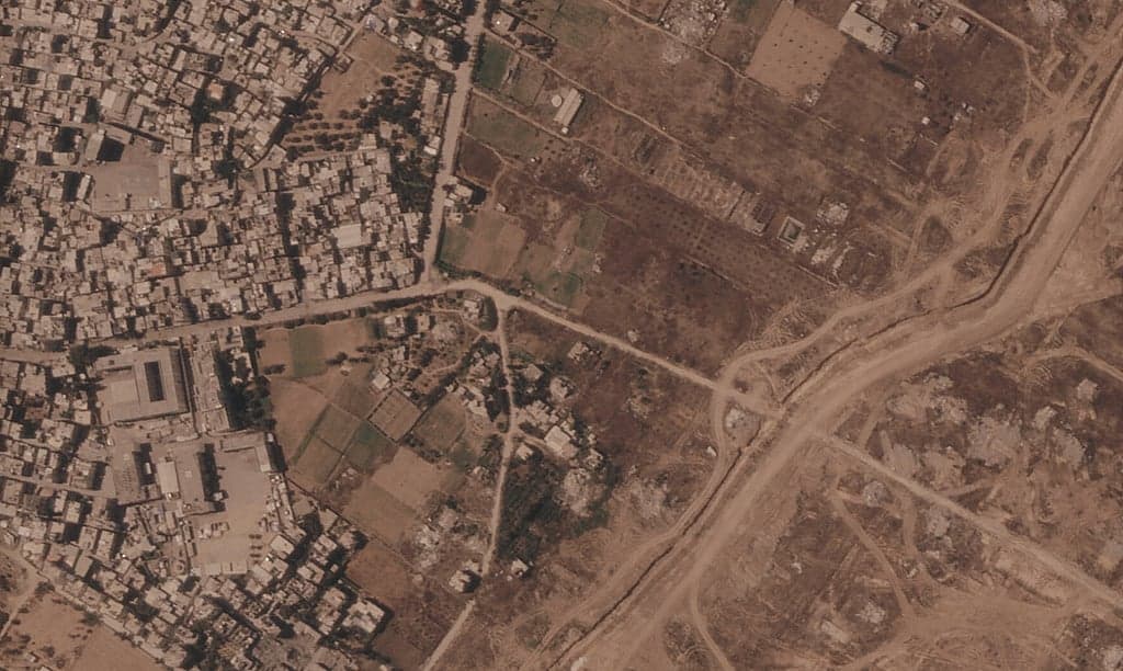 Construction of a 14-mile earthen barrier across the Gaza Strip by Israel.