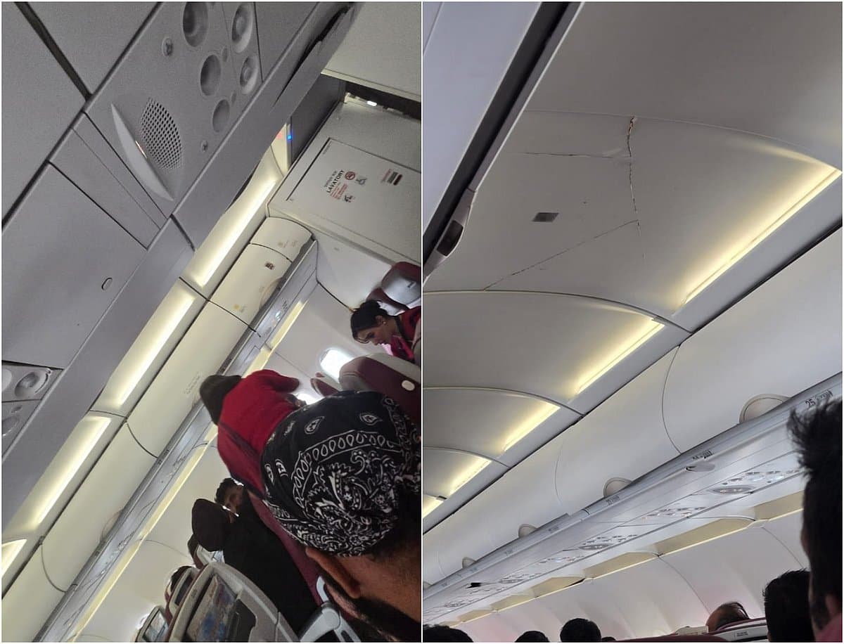 Air India flight experiencing turbulence in the sky