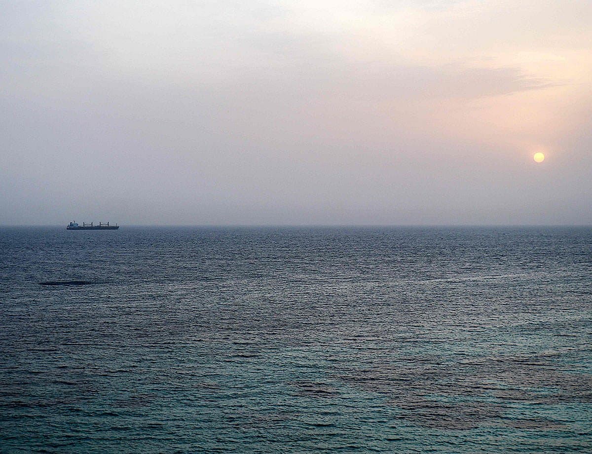 Indian-flagged vessel sinking in the Red Sea after projectile strike