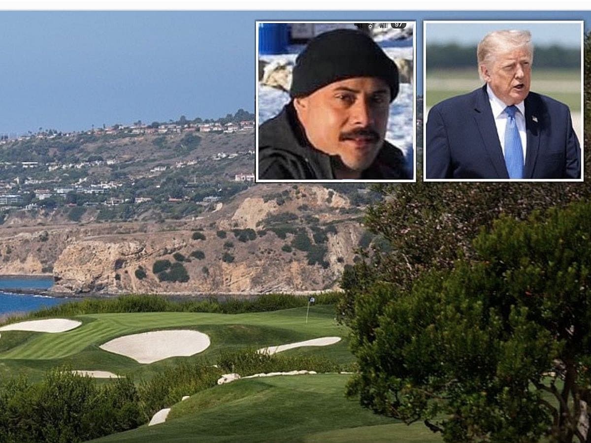 Police arrest an armed man outside Trump's golf course before a fundraising event.