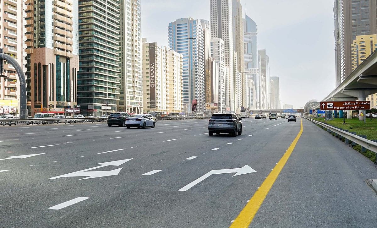 Road widening project on Sheikh Zayed Road in Dubai