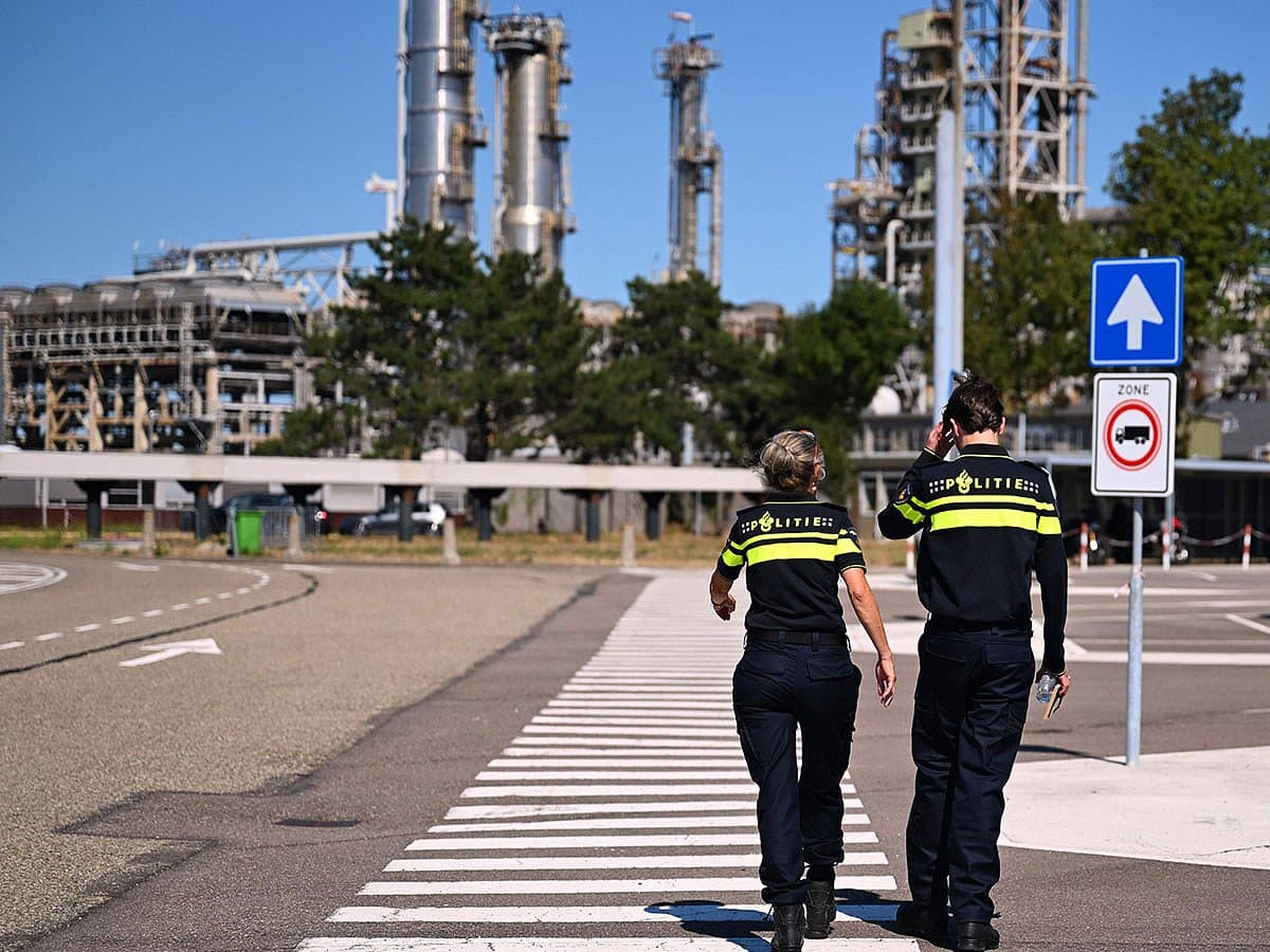Emergency response at the Port of Rotterdam following the explosion.