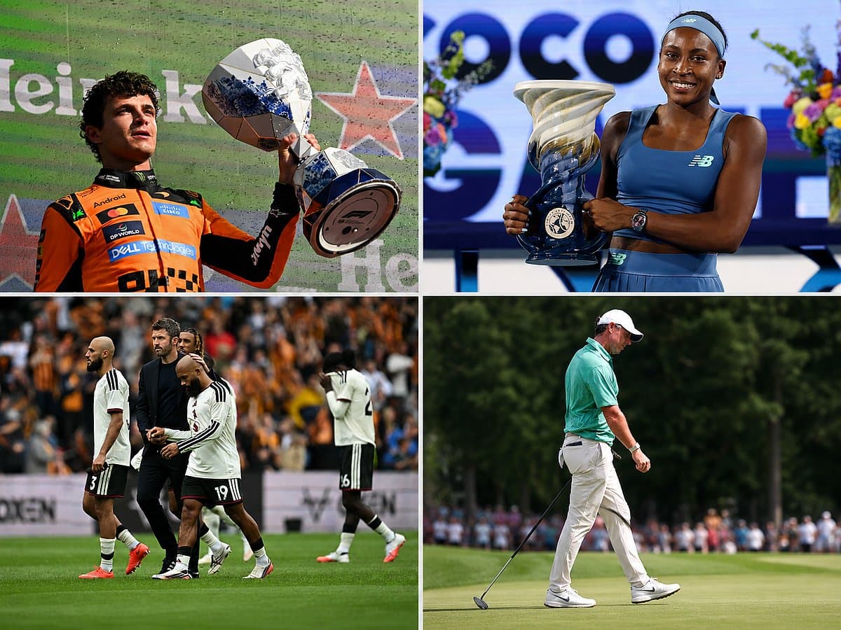 Lando Norris celebrating his Dutch Grand Prix victory, highlighting key sports events from the weekend.