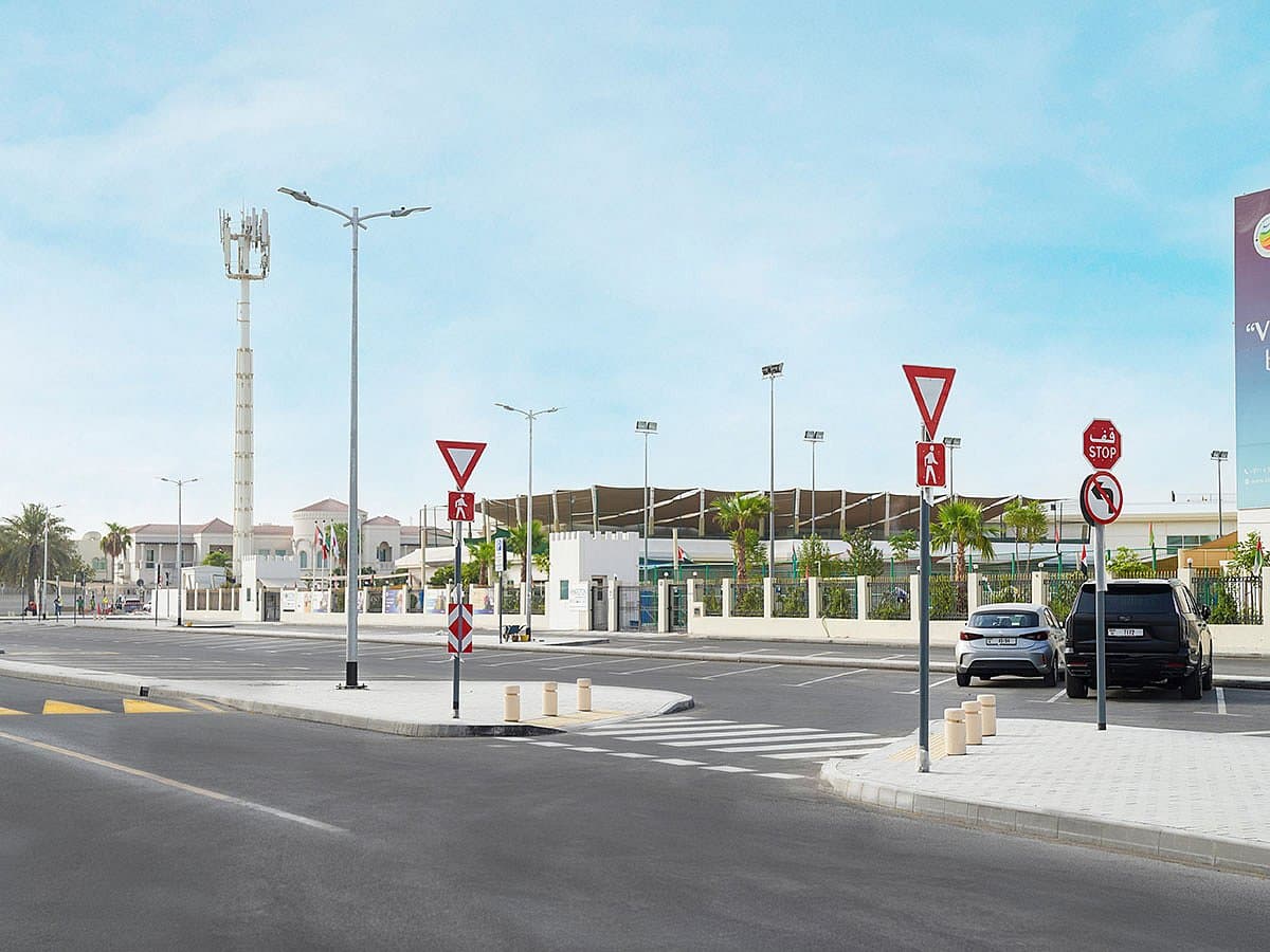 A visual representation of traffic safety upgrades at school zones in Dubai, highlighting new roads and safety measures.