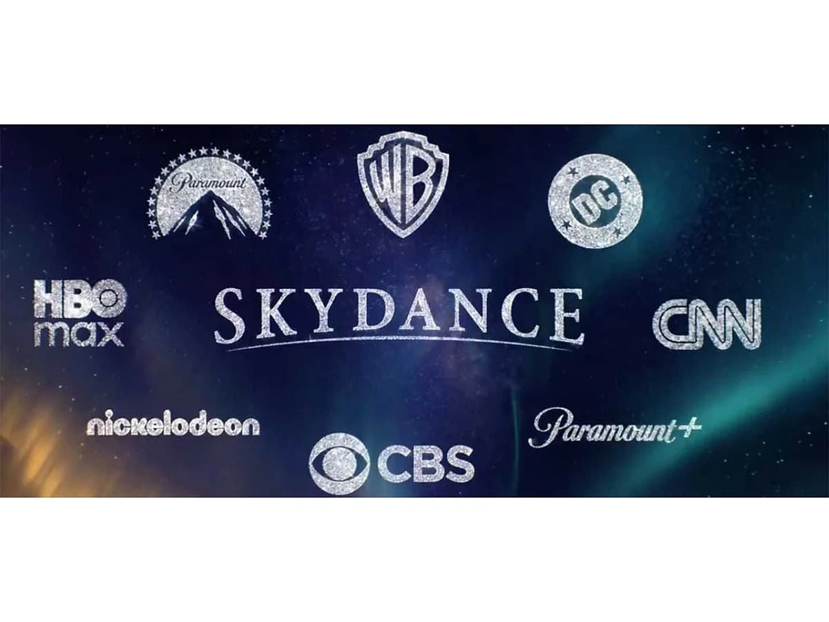 Infographic showing the Paramount-Warner Bros. Discovery merger impact on streaming services and film production.