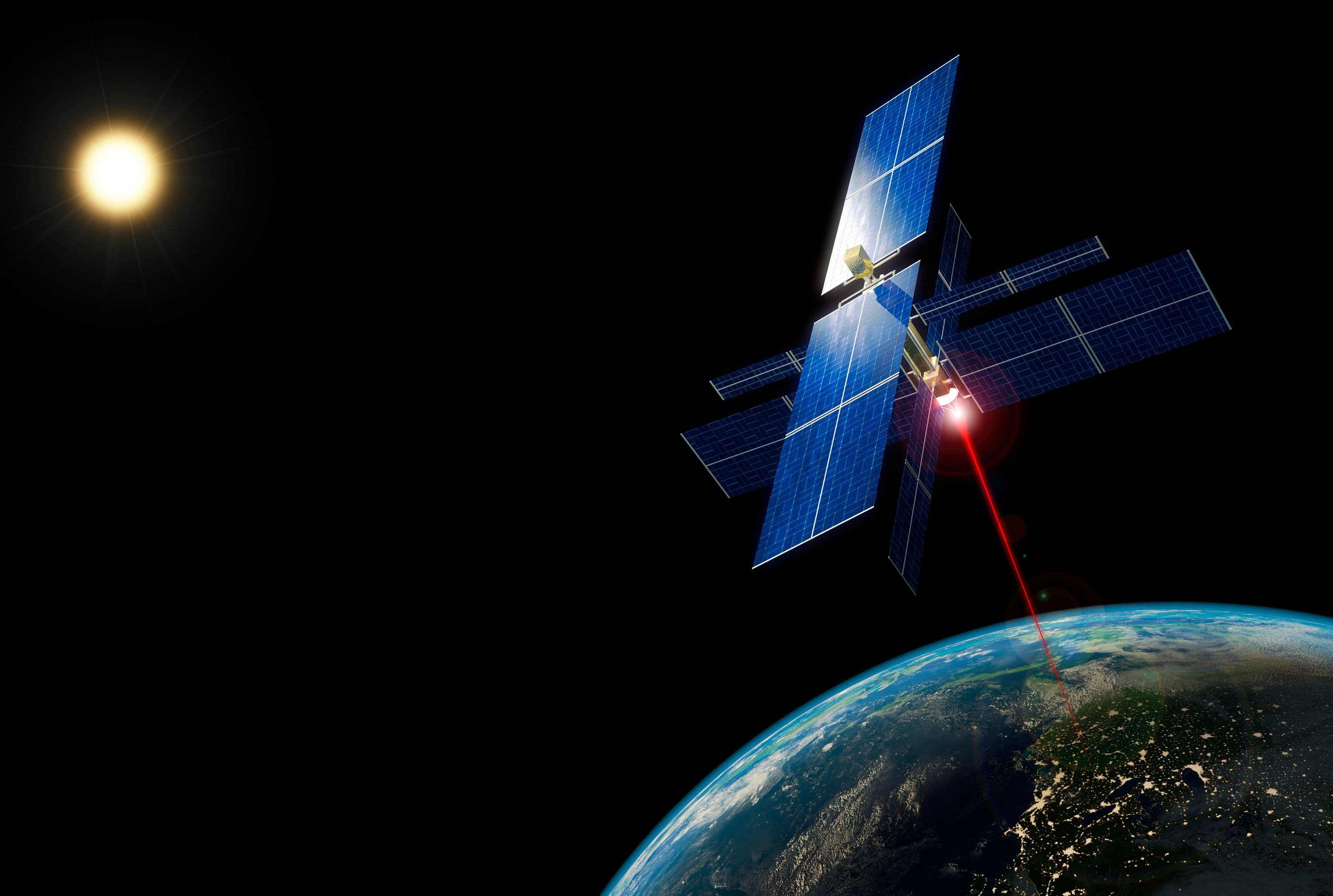 Eärendil-1 satellite concept reflecting sunlight at night