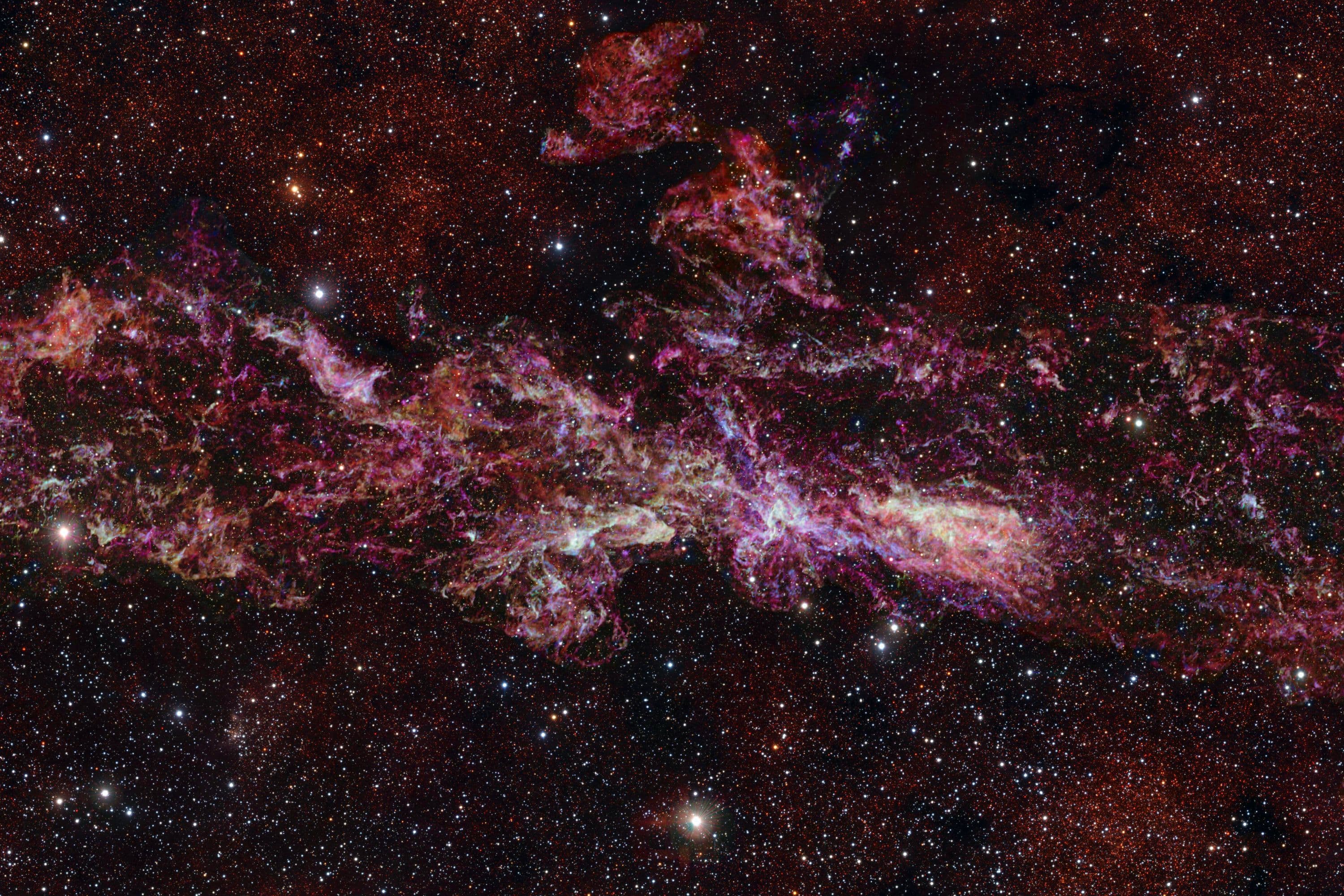 Illustration of the sugar molecule erythrulose in interstellar space.