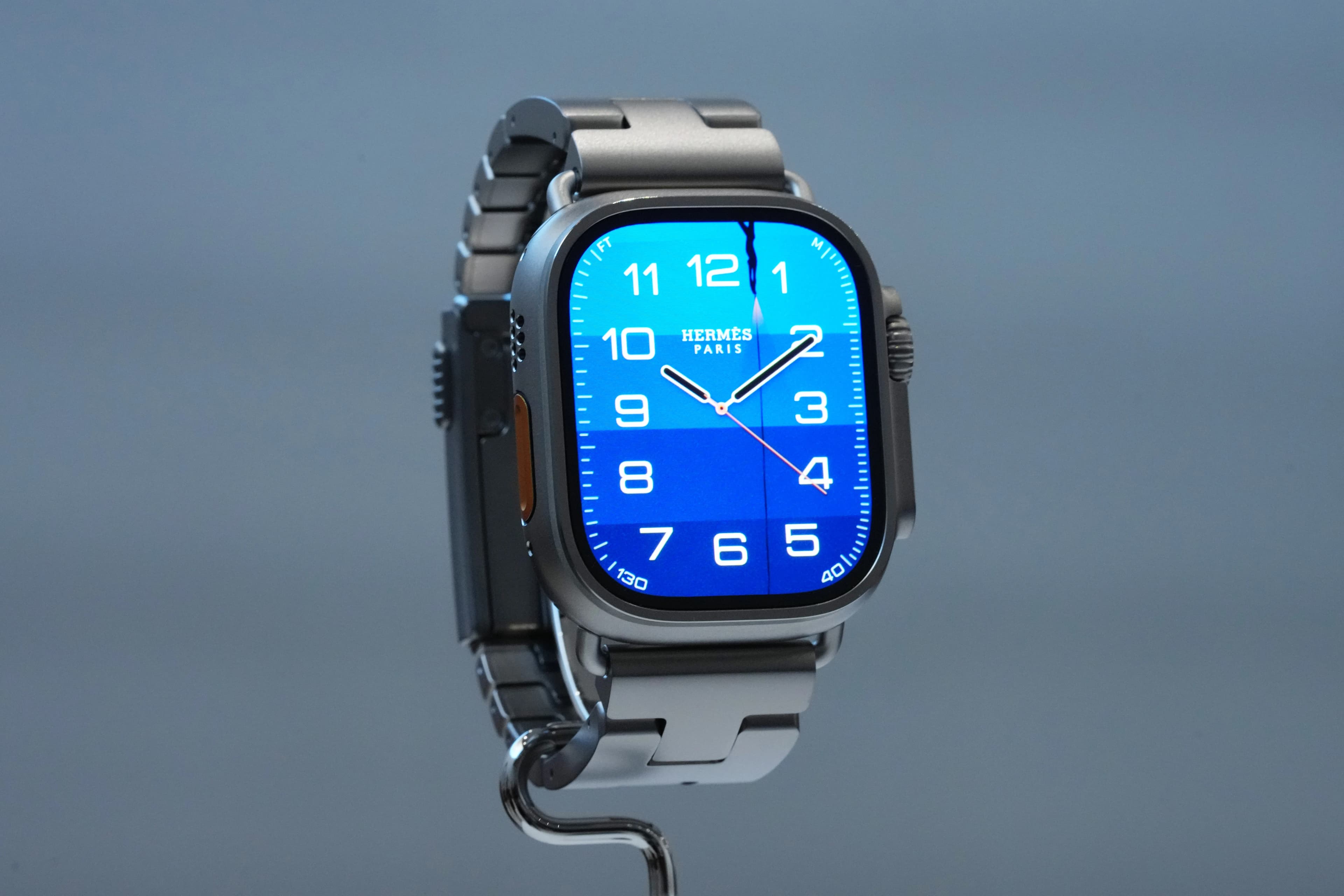 A sleek Apple Watch displaying new Audio Intelligence features, emphasizing privacy and productivity.