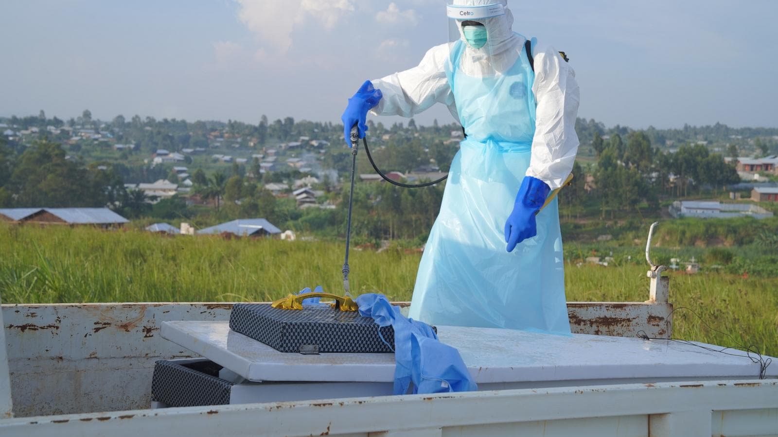 Map showing the spread of the Ebola outbreak in the Democratic Republic of Congo.