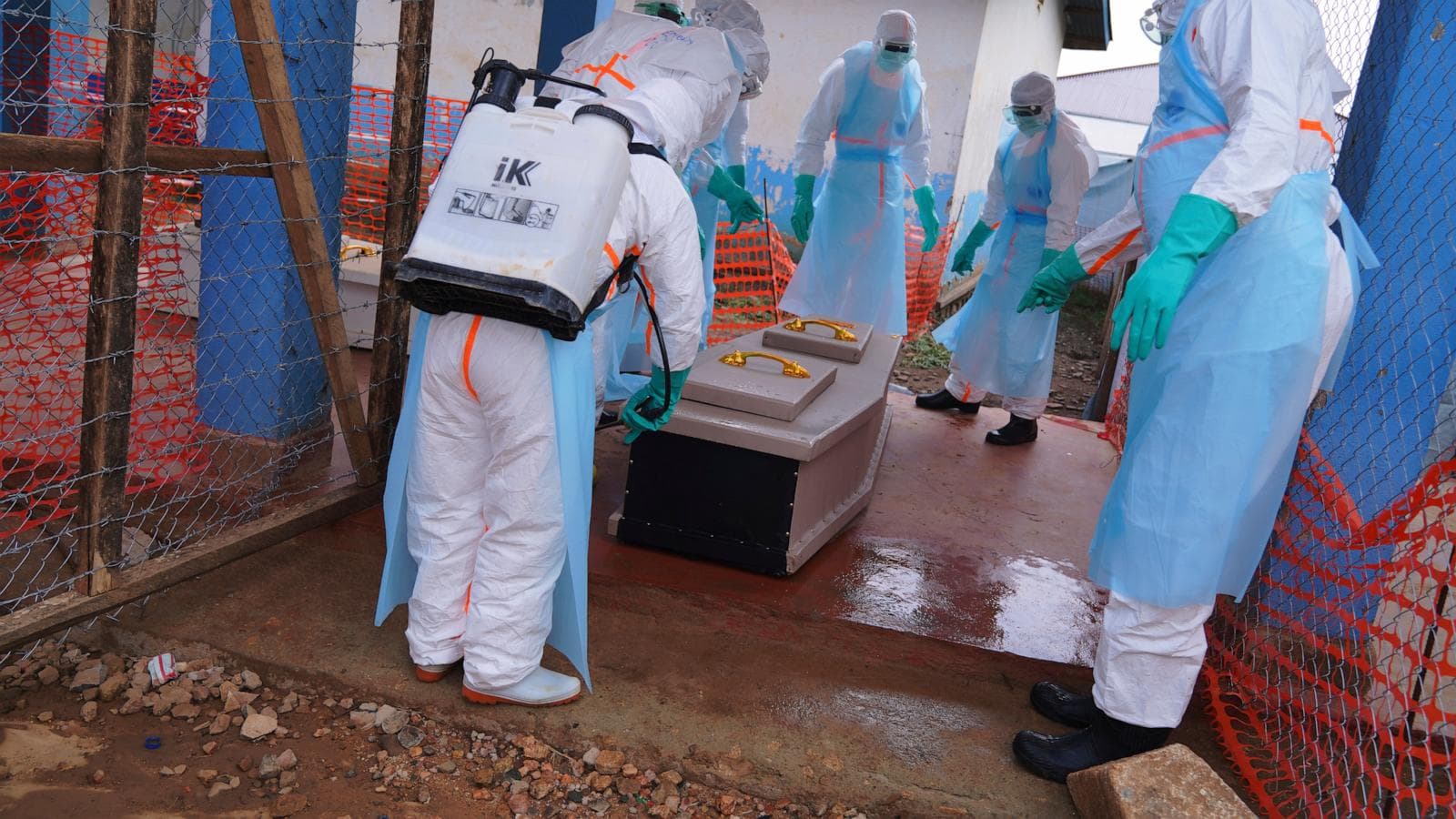 Health workers responding to the Ebola outbreak in the DRC.