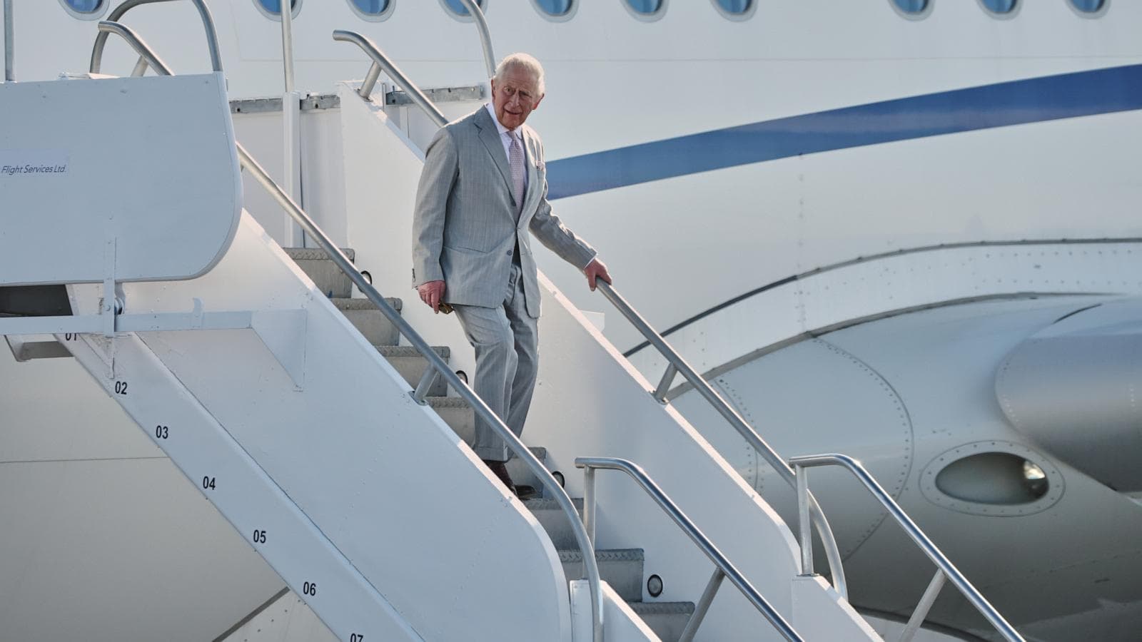 King Charles III greeted by officials in the Bahamas during the launch of his nine-day official Caribbean tour